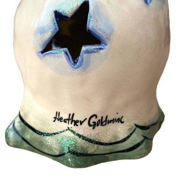 Blue Sky Heather Goldminc Angel Candle Tea Light Holder 2001 Holly Berry - Picture 6 of 7